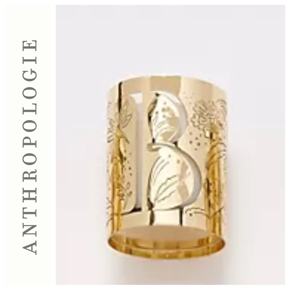 Anthropologie Etched Monogram B Candle NWOT